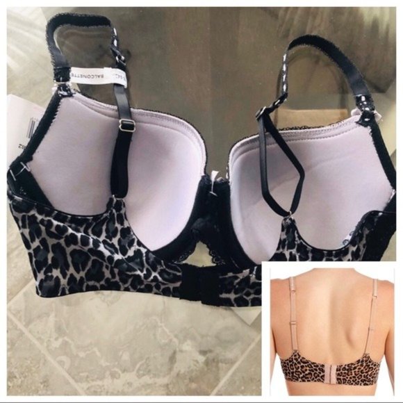 Isaac Mizrahi Balconette Push-Up Bra Animal Print Lace Trim Size 34C NWT - Picture 9 of 15